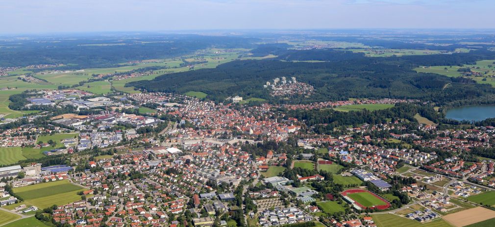 Luftbild von LeutkIrch im Allgäu